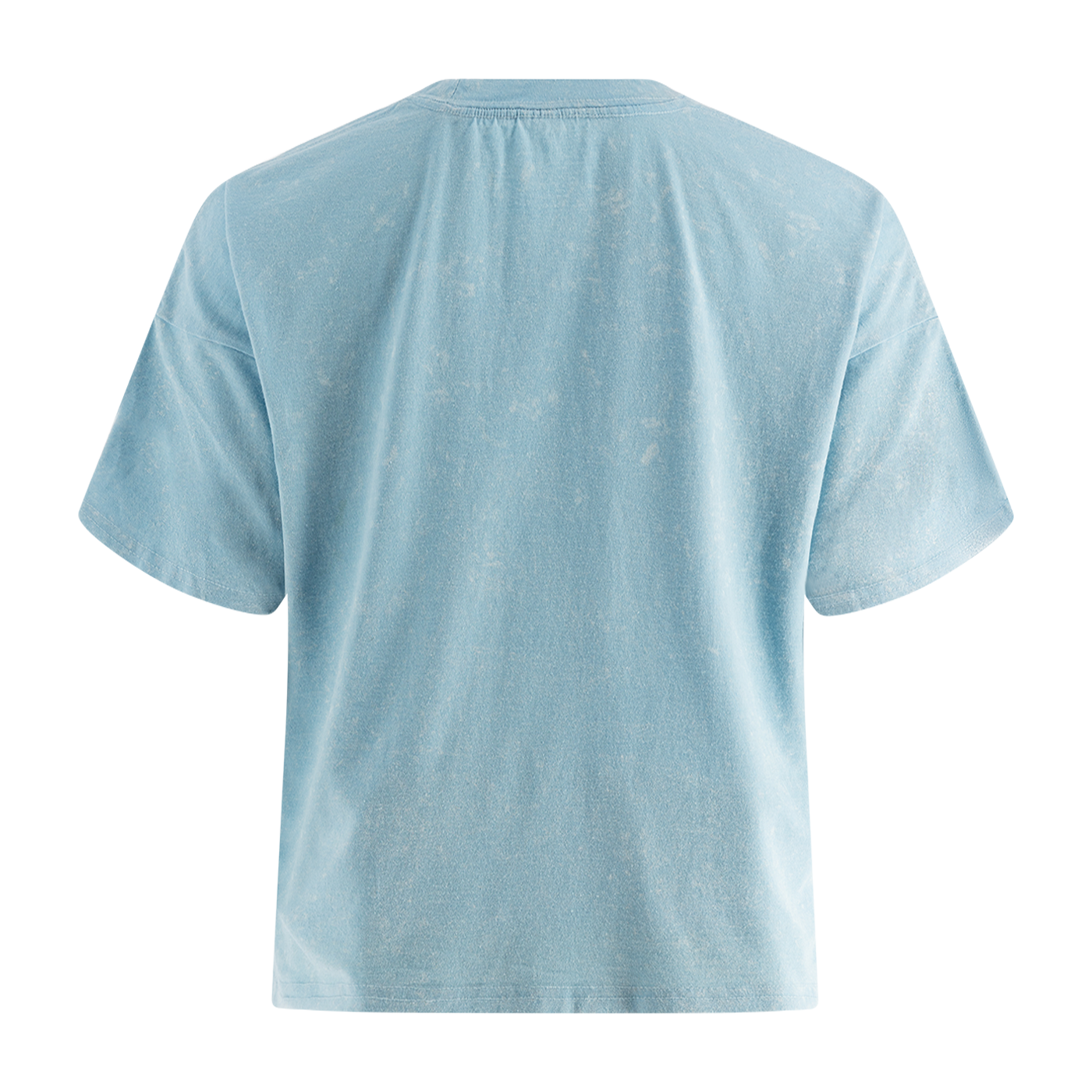back of light blue crop top t-shirt