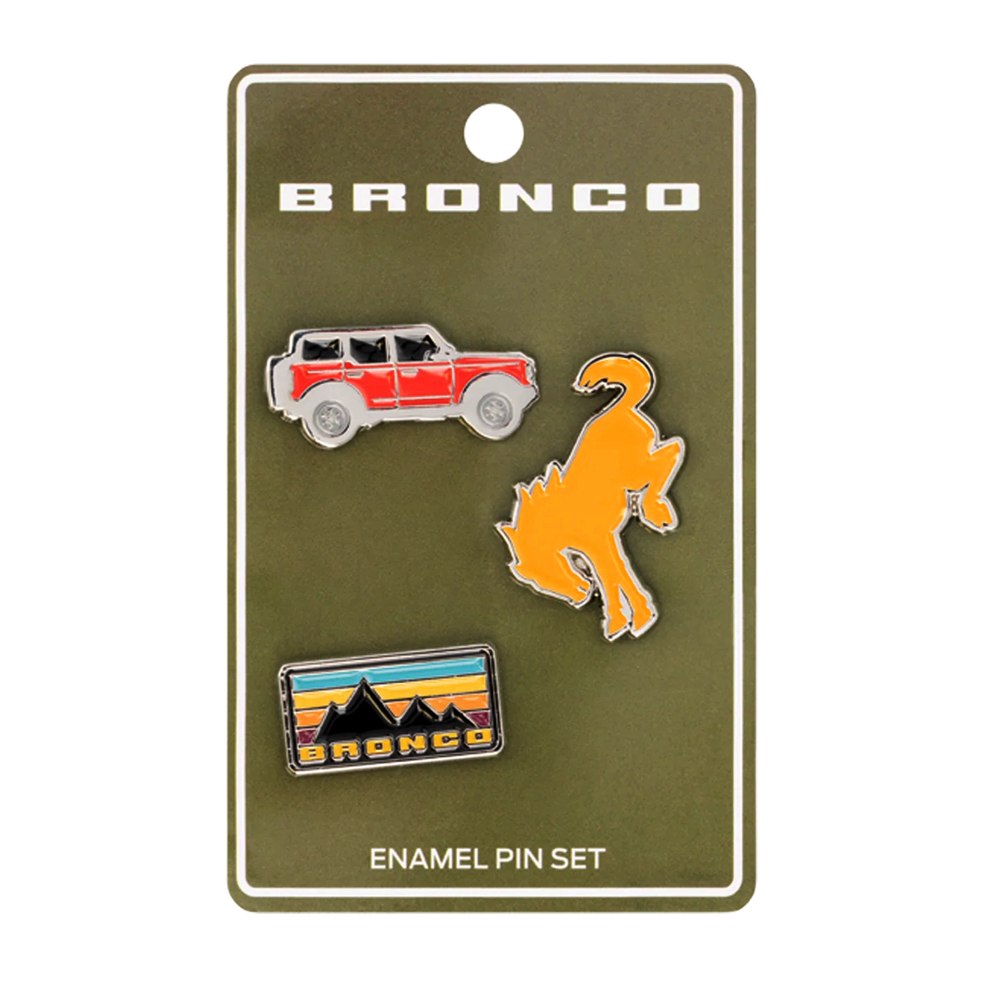 Ford Bronco Logo 3pc Enamel Pin Set