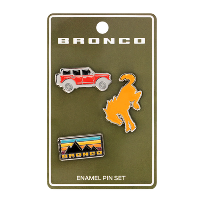 Ford Bronco Logo 3pc Enamel Pin Set