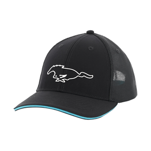 Black hat with Ford Mustang Mach-E pony logo