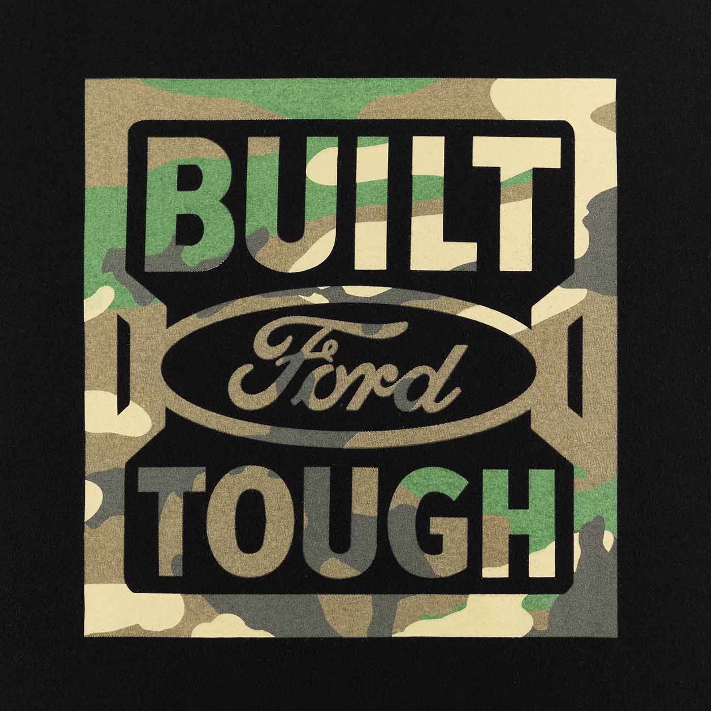camouflage built ford tough logo on black background