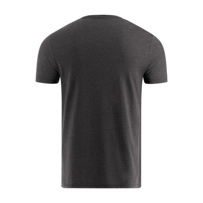 Black t-shirt on a white background