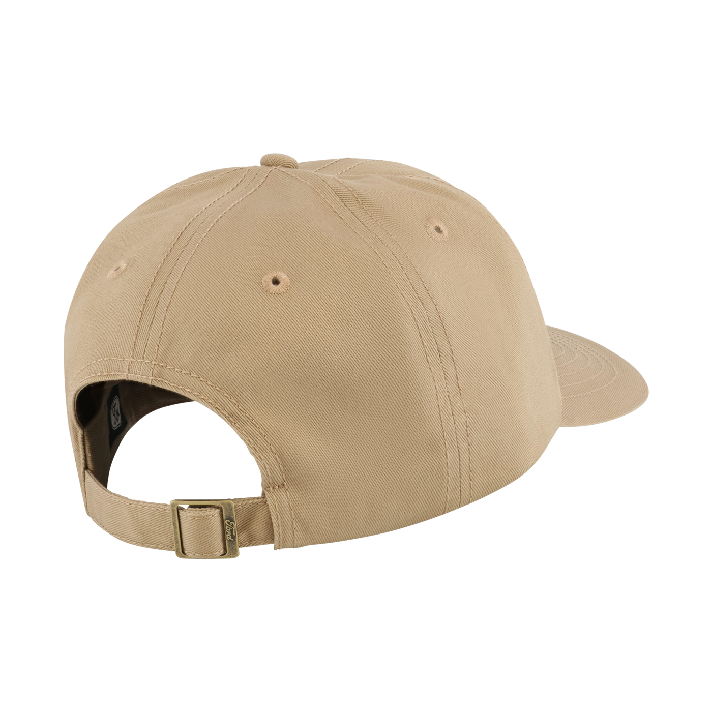 back of khaki slide back hat