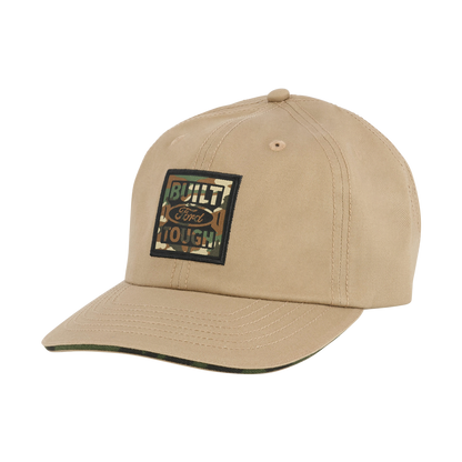 khaki hat with camouflage built ford tough badge 