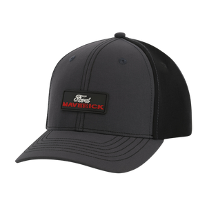 Black cap with Ford Maverick logo on a white background