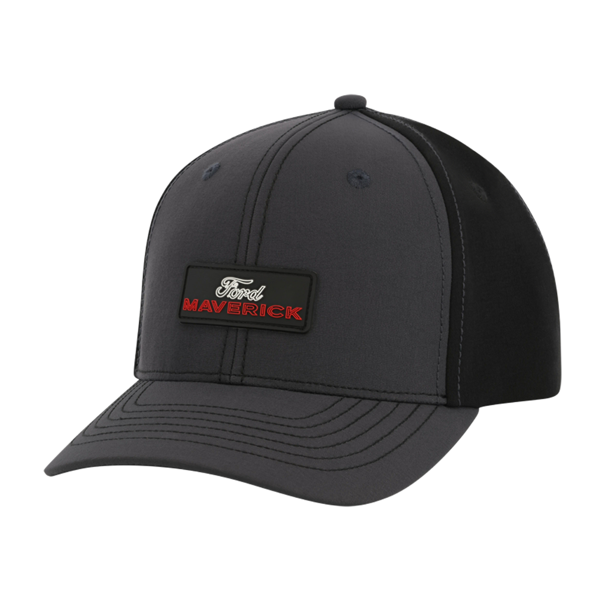 Black cap with Ford Maverick logo on a white background