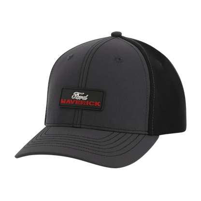 Black cap with Ford Maverick logo on a white background