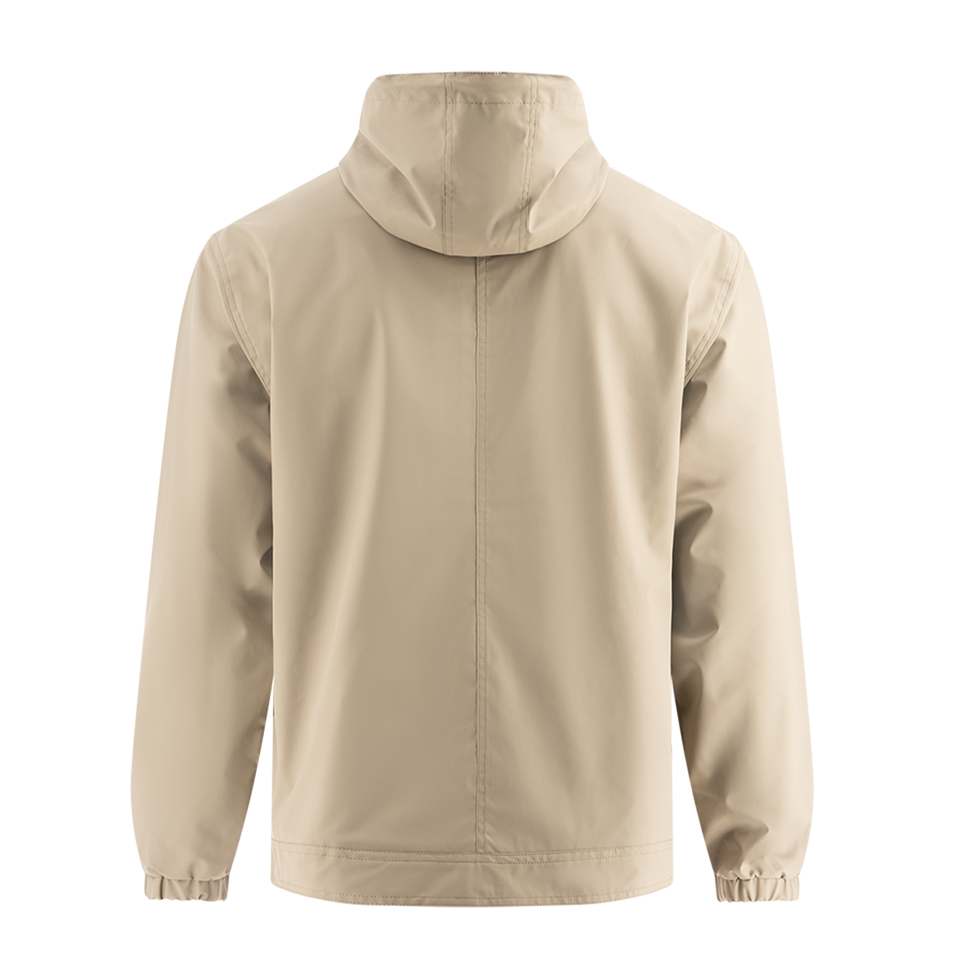 Beige jacket with a hood on a white background