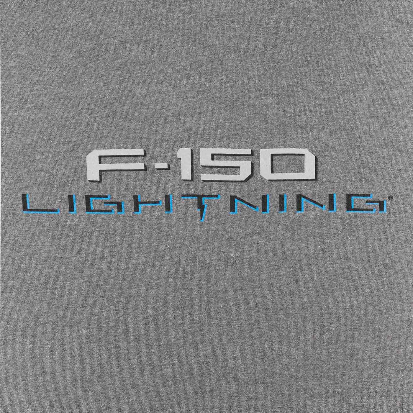 F-150 Lightning logo on a gray background
