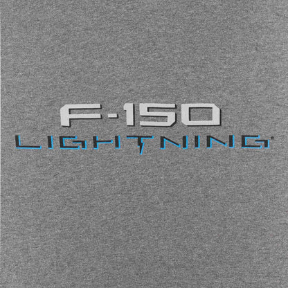 F-150 Lightning logo on a gray background