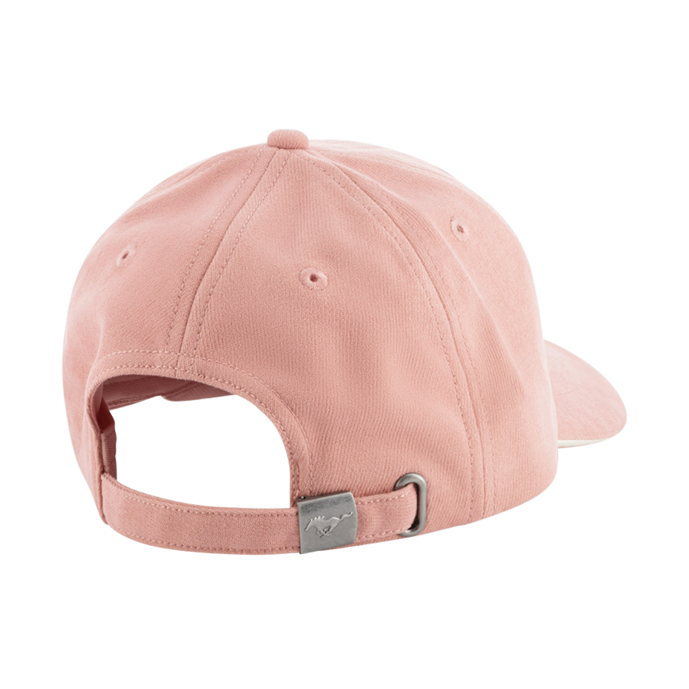 Pink baseball cap with a brand logo on a white background