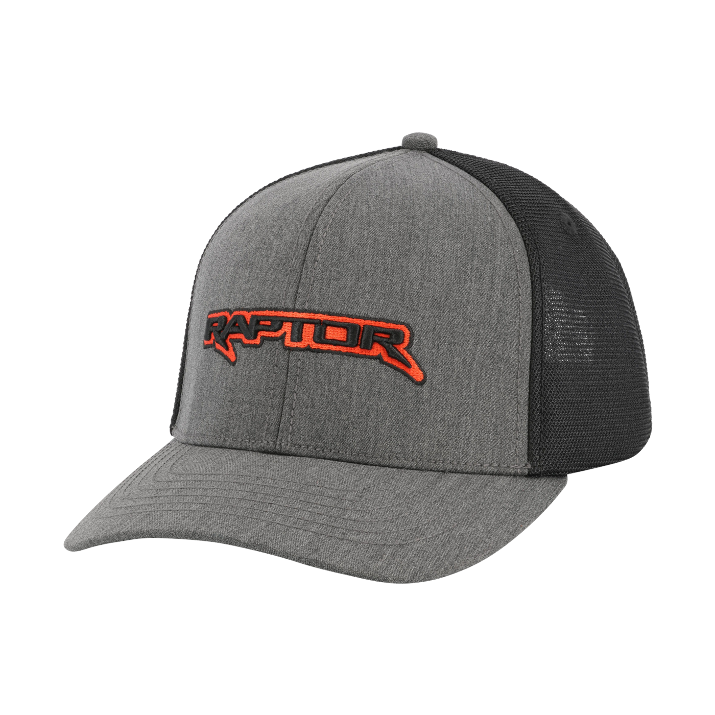 Gray and black cap with 'Raptor' logo on a white background