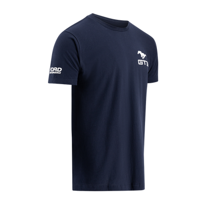 Navy blue t-shirt with Ford Performance logos on a white background