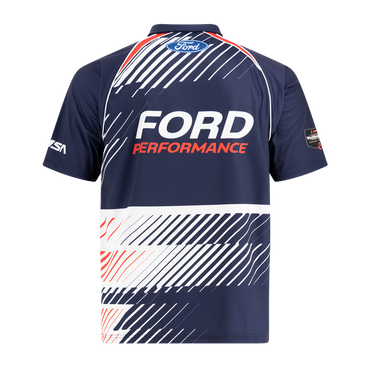 Navy sports jersey with Ford Performance branding on a white background