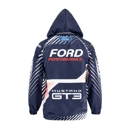 back of ford performance jacket with hood up