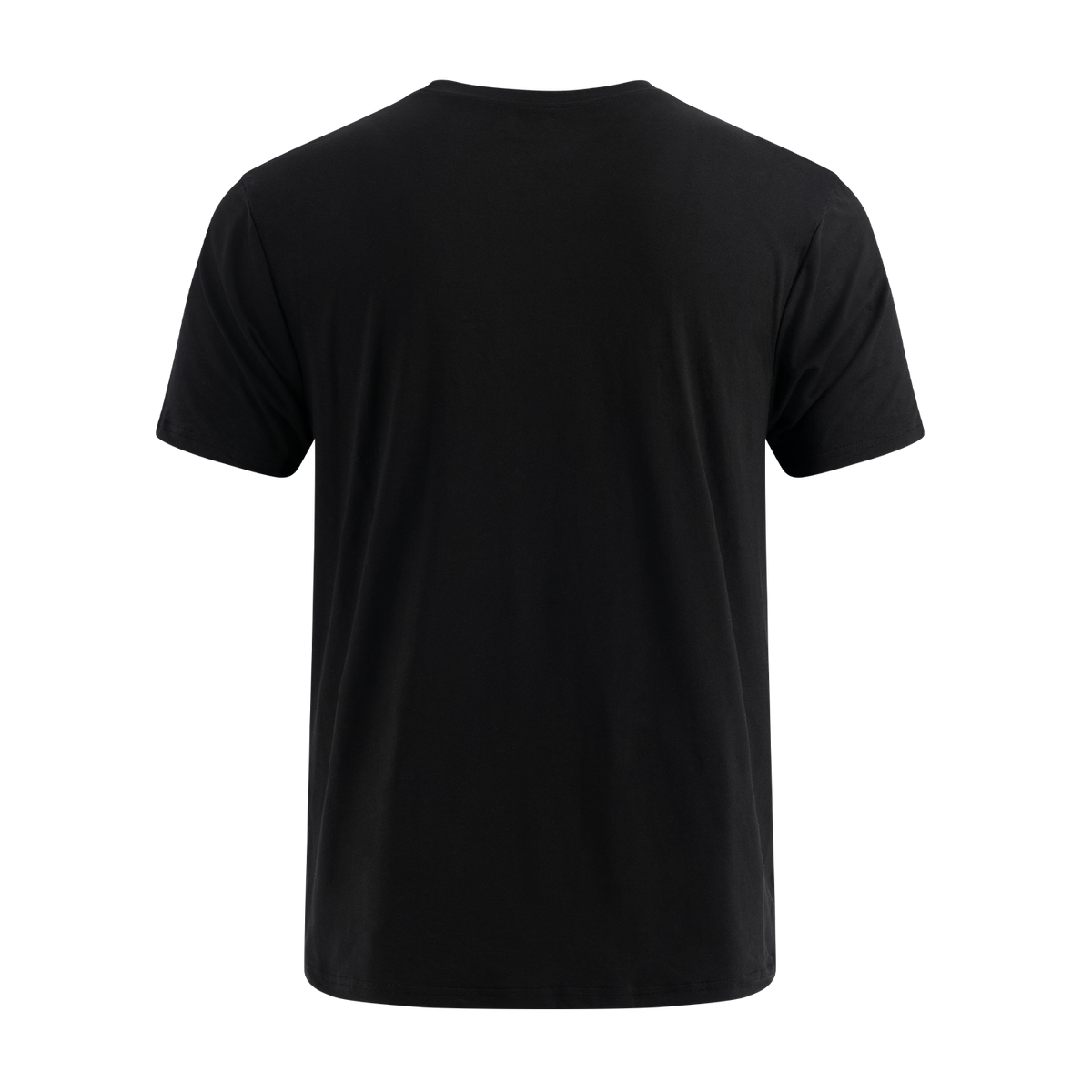 Black t-shirt on a white background
