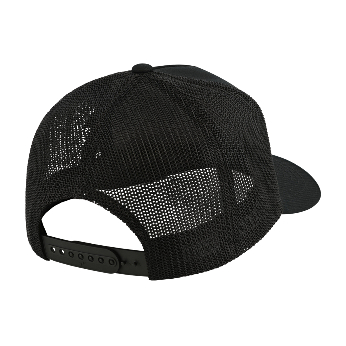 Black mesh cap on a white background