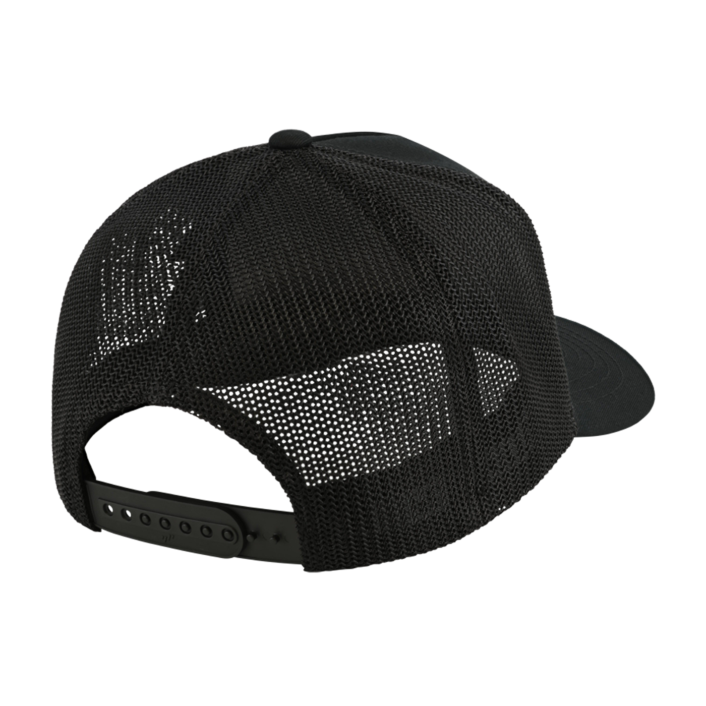 Black mesh cap on a white background