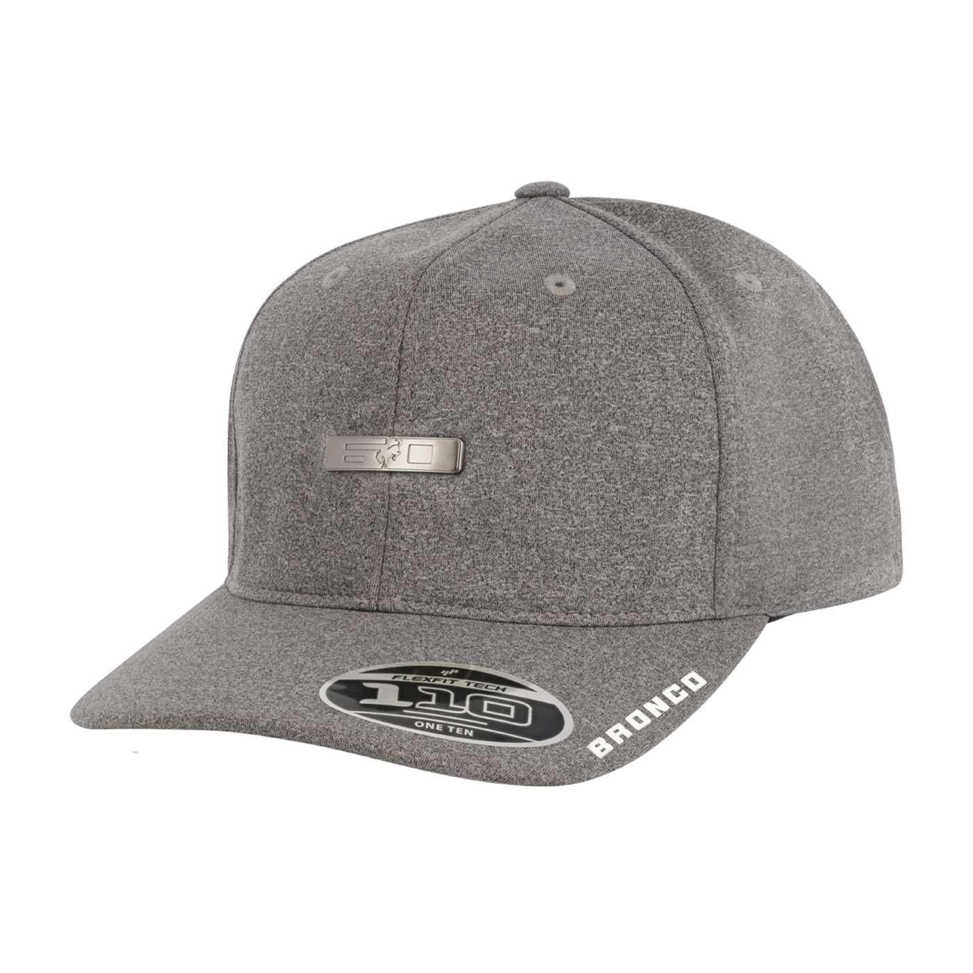 Gray cap with branding on a white background