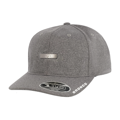 Gray cap with branding on a white background