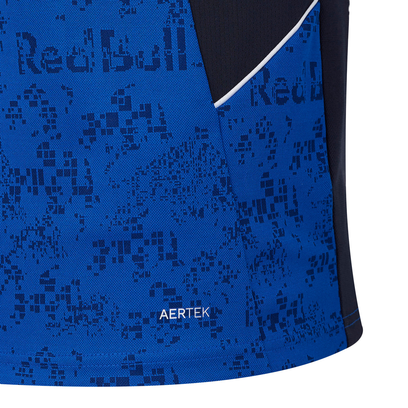 Blue athletic shirt with Red Bull and AERTEK branding