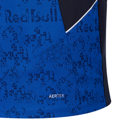 Blue athletic shirt with Red Bull and AERTEK branding