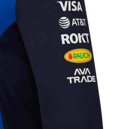 Black sleeve with various brand logos including Visa, AT&T, ROKT, Rauch, and AVA Trade.