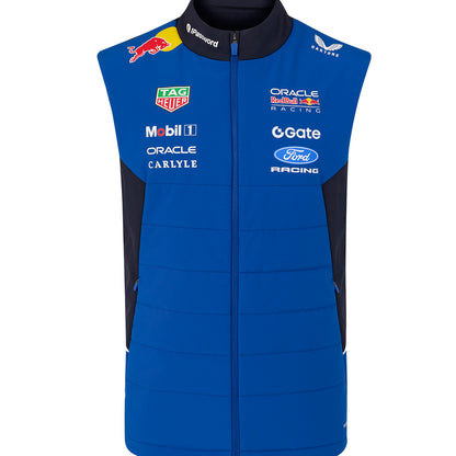 Blue FORD racing vest with various sponsor logos on a white background