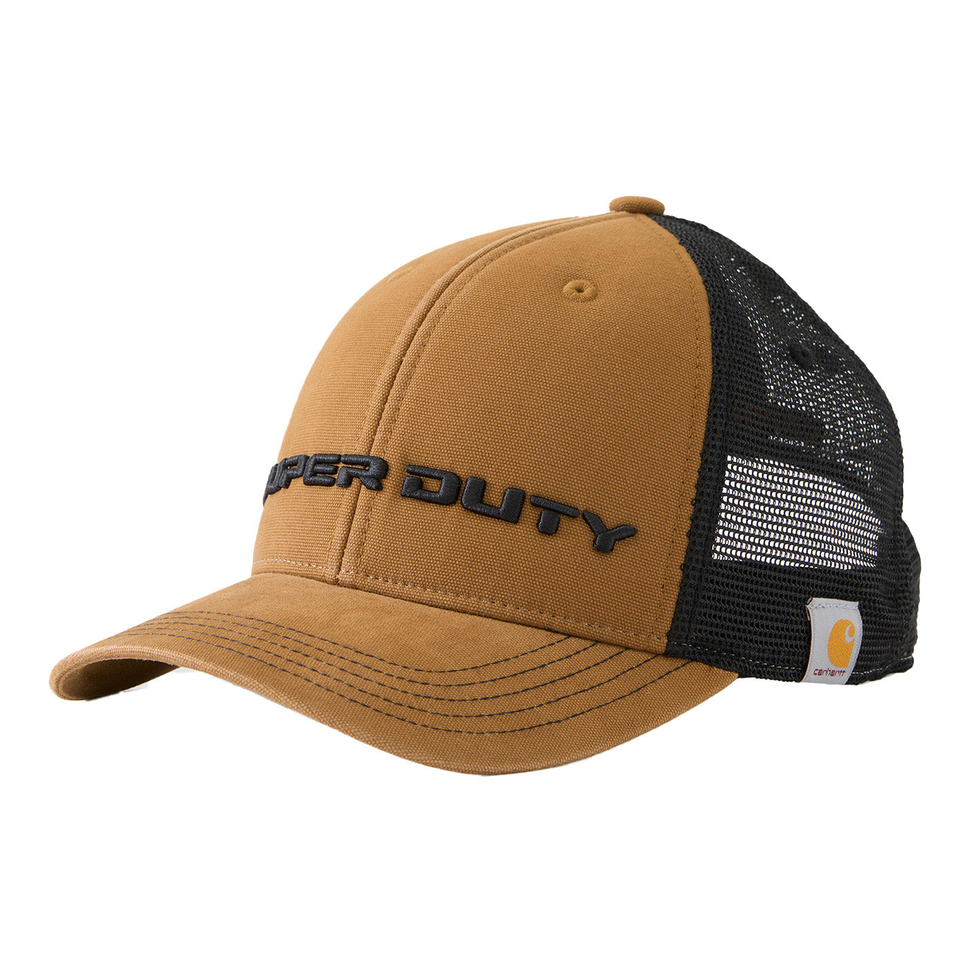 Brown cap with black mesh back and 'Super Duty' text on a white background
