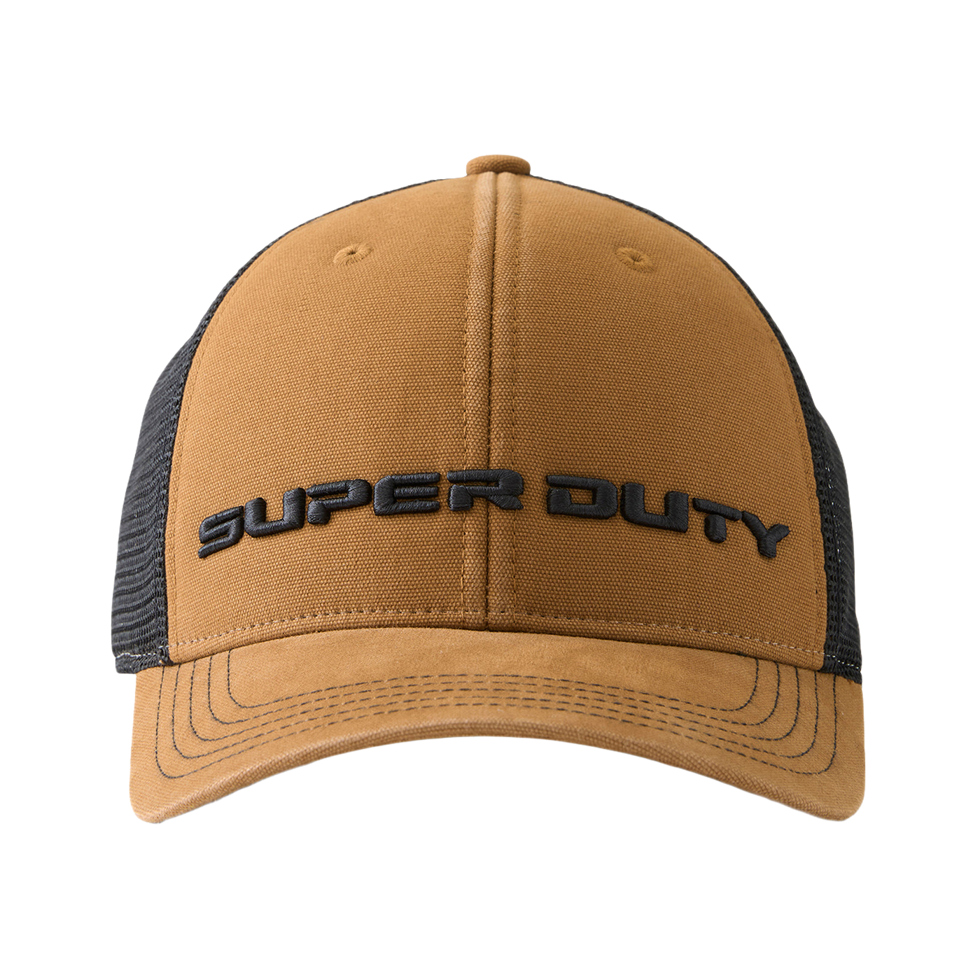 Brown and black cap with 'Super Duty' logo on a white background