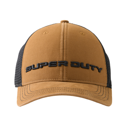 Brown and black cap with 'Super Duty' logo on a white background