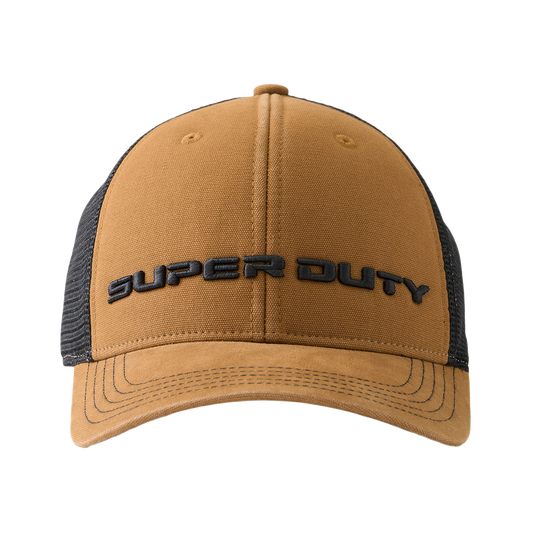Brown and black cap with 'Super Duty' logo on a white background