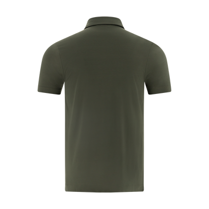 Green polo shirt on a white background