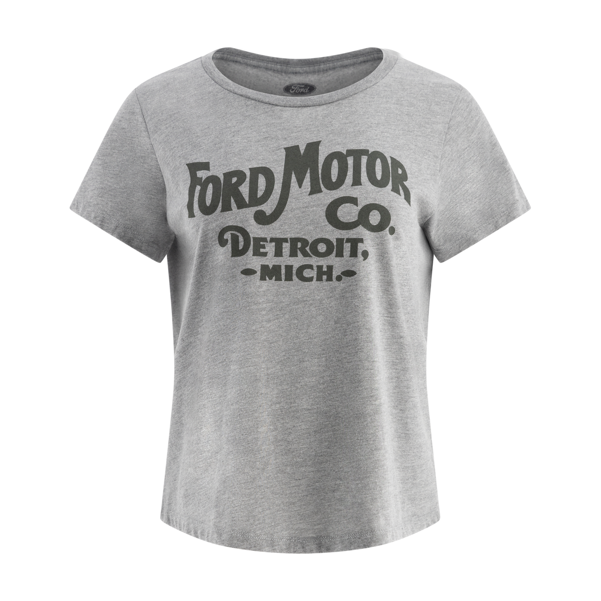 Gray t-shirt with Ford Motor Co. logo on a white background