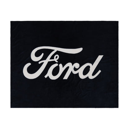 Ford logo blanket on a white background