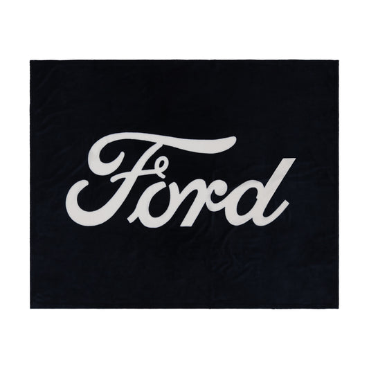 Ford logo blanket on a white background