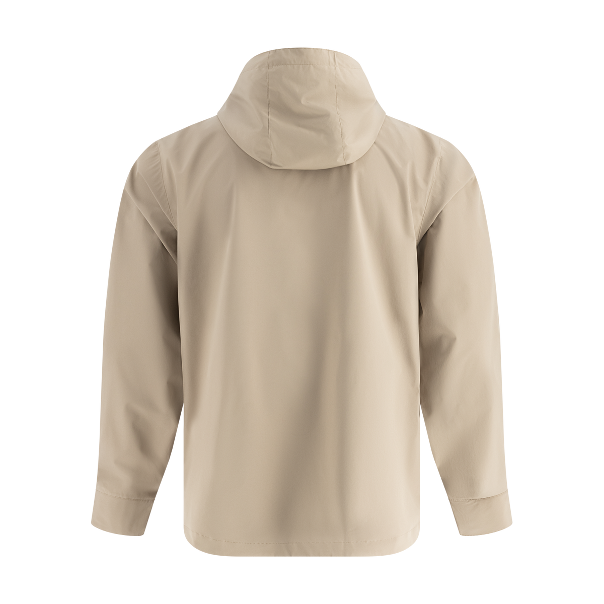 Beige jacket with a hood on a white background