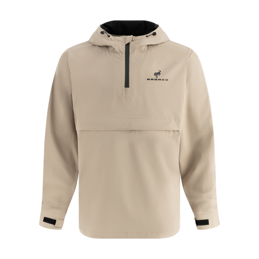 Beige Bronco windbreaker jacket with black accents on a white background