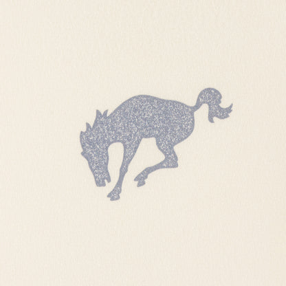 Blue horse silhouette on a beige background