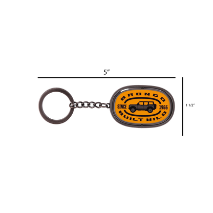measurements of the Bronco built wild orange key chain with a key ring