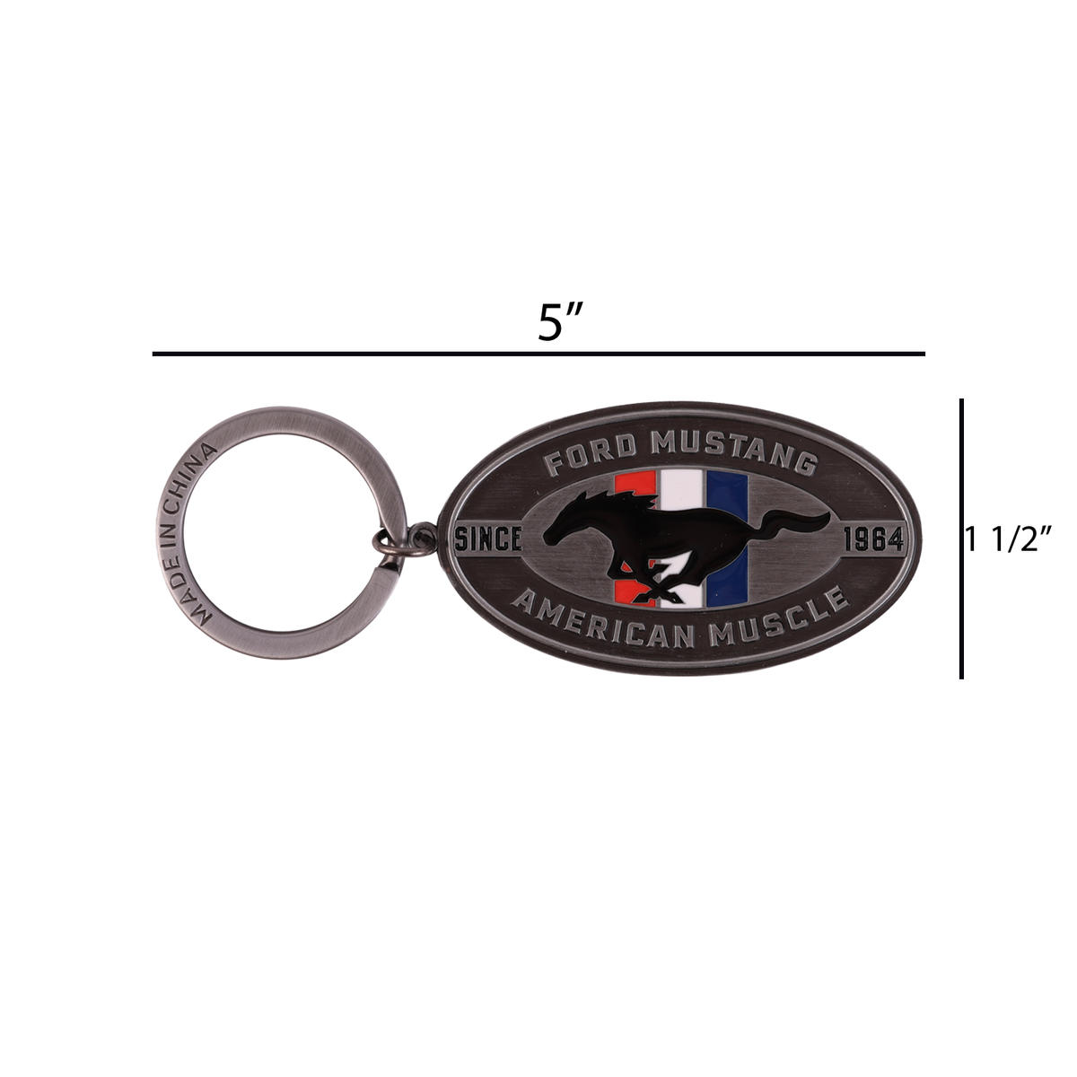 Ford Mustang Keychain | Tribar Logo - Ford Merchandise