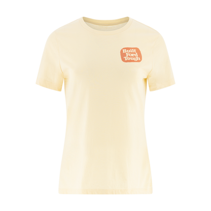 yellow t-shirt with an orange built ford tough logo