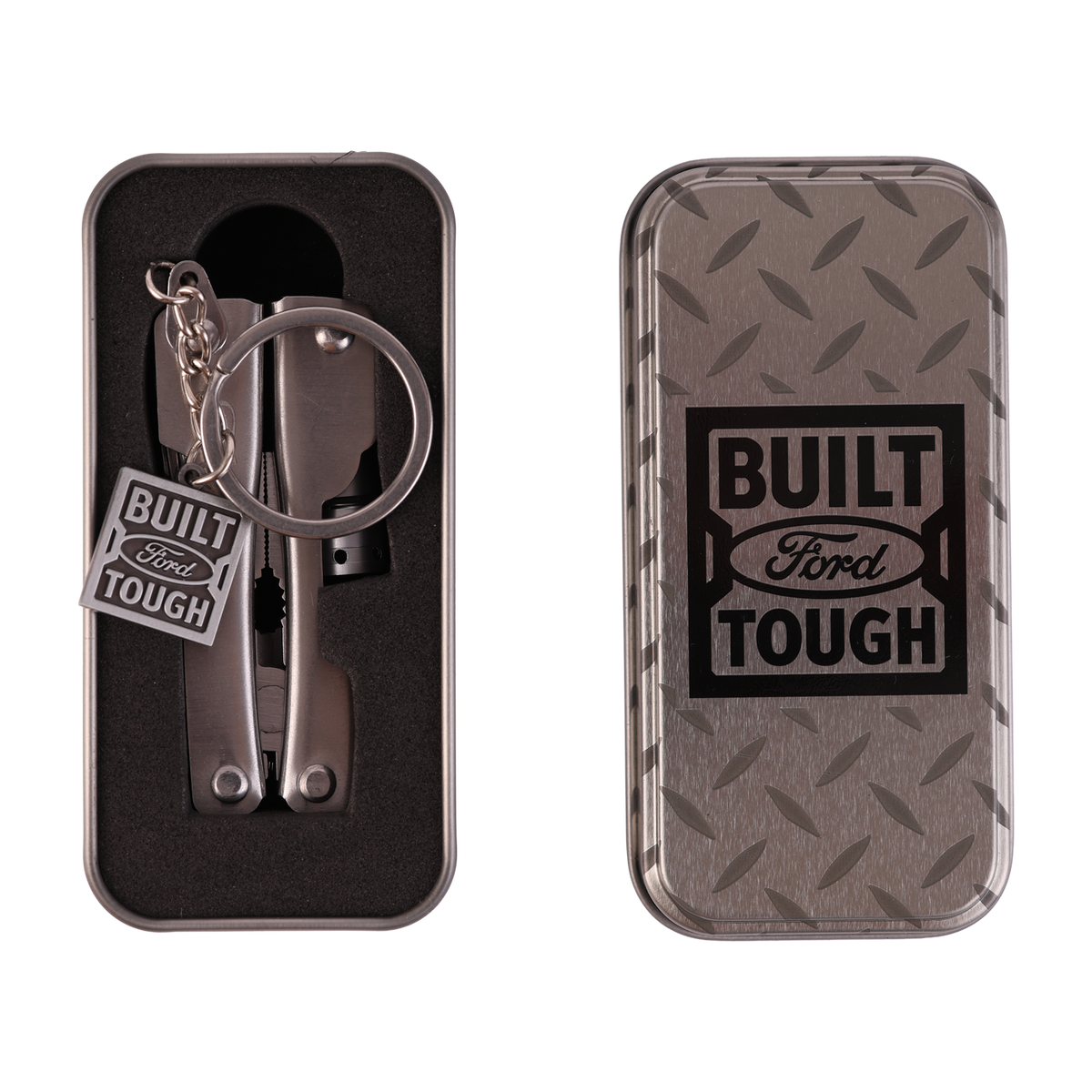 Keychain tool set with 'Built Ford Tough' branding in packaging