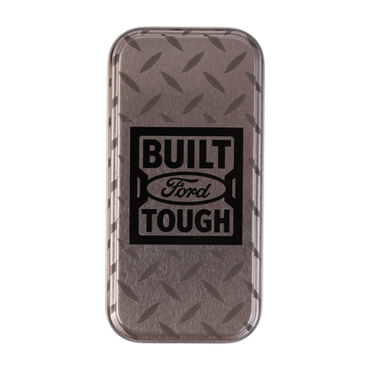 Phone case with 'Built Ford Tough' logo on a clear background