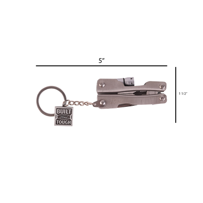 built ford tough multi-tool key chain closed on a white background