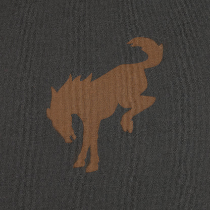 Brown wolf silhouette on a dark gray background