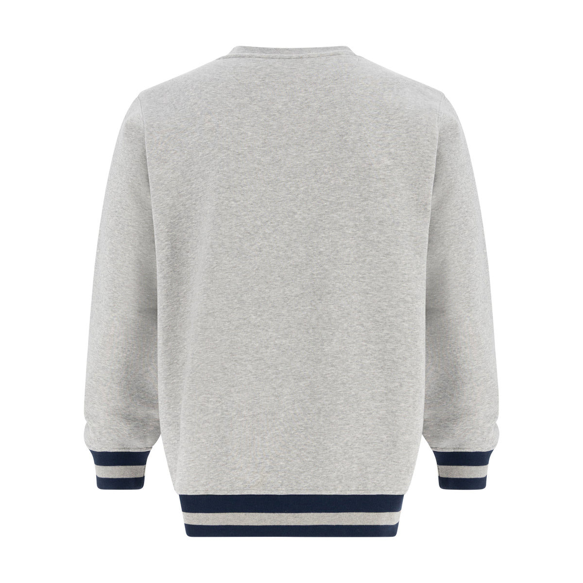 back of a gray varsity Ford crewneck sweatshirt