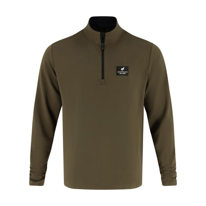 dark green quarter zip with a Ford Bronco patch on a white background