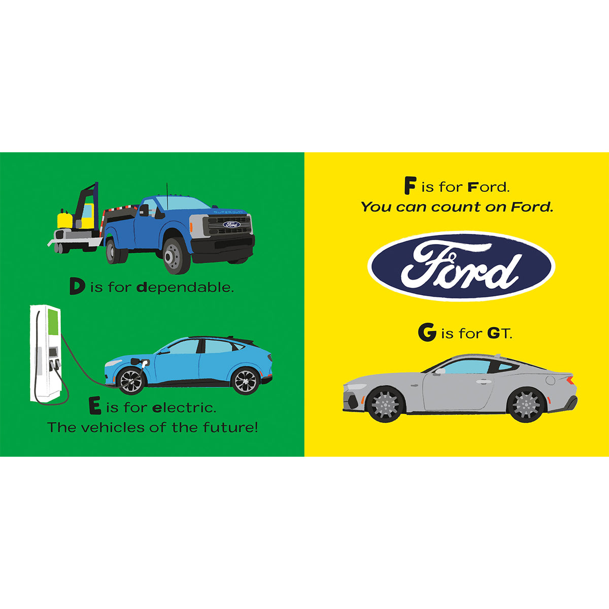 open pages in the Ford Letters children's book