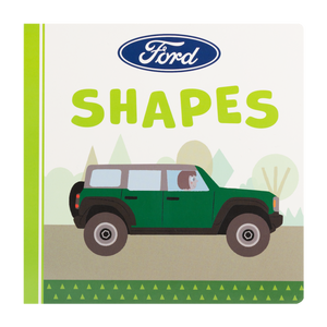 Cover of the 'Ford Shapes Book' featuring a green Ford SUV with a mountain-like shape in the background.